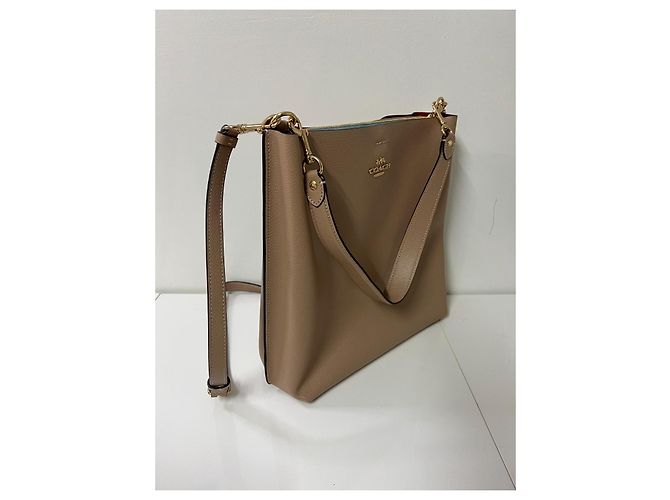 Coach Borsa a Secchiello in Pelle Martellata Beige - vista 15