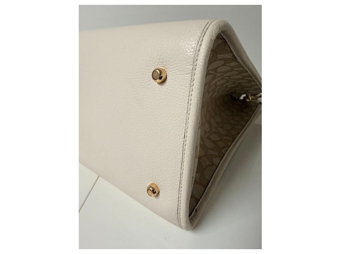 Borsa Tote Coach in Tela Monogrammata e Pelle Bianco Beige - vista 2