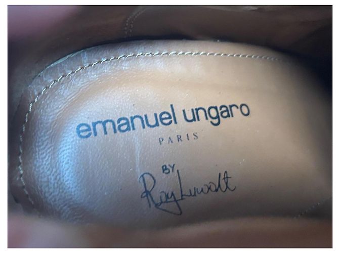 Stivaletti Emanuel Ungaro x Malone Souliers in camoscio e raso nero - vista 9