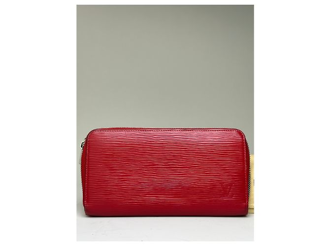 Vintage Louis Vuitton Epi Leder Zippy Wallet Rot Silber - Ansicht 10