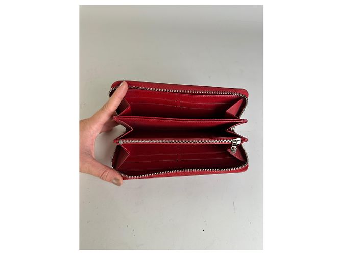 Vintage Louis Vuitton Epi Leder Zippy Wallet Rot Silber - Ansicht 3