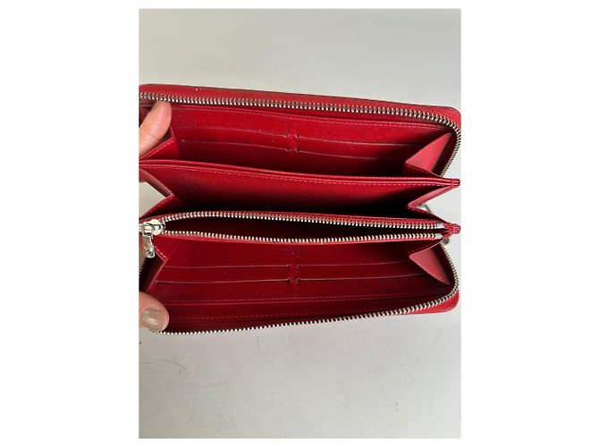 Vintage Louis Vuitton Epi Leder Zippy Wallet Rot Silber - Ansicht 6