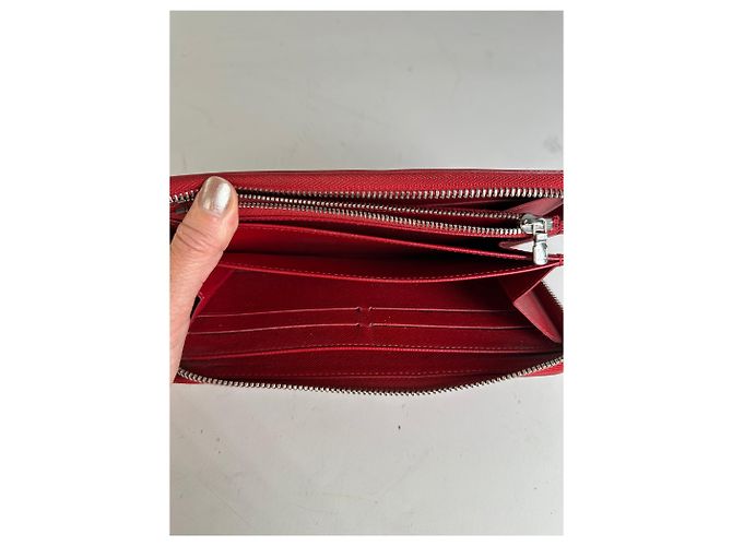 Vintage Louis Vuitton Epi Leder Zippy Wallet Rot Silber - Ansicht 7