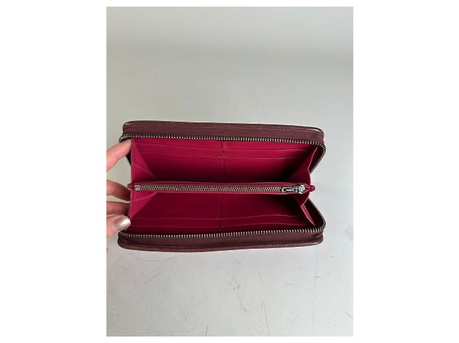 Vintage Loewe Grained Leather Zip Wallet Fuchsia Silver Pink - view 4