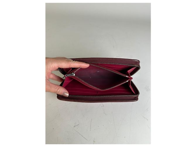 Vintage Loewe Grained Leather Zip Wallet Fuchsia Silver Pink - view 5