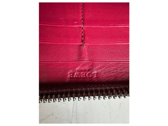 Vintage Loewe Grained Leather Zip Wallet Fuchsia Silver Pink - view 6
