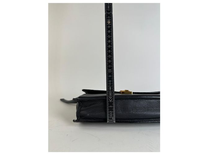 Vintage Givenchy Leder-Clutch Schwarz Gold - Ansicht 10