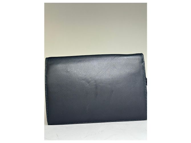Vintage Givenchy Leder-Clutch Schwarz Gold - Ansicht 14