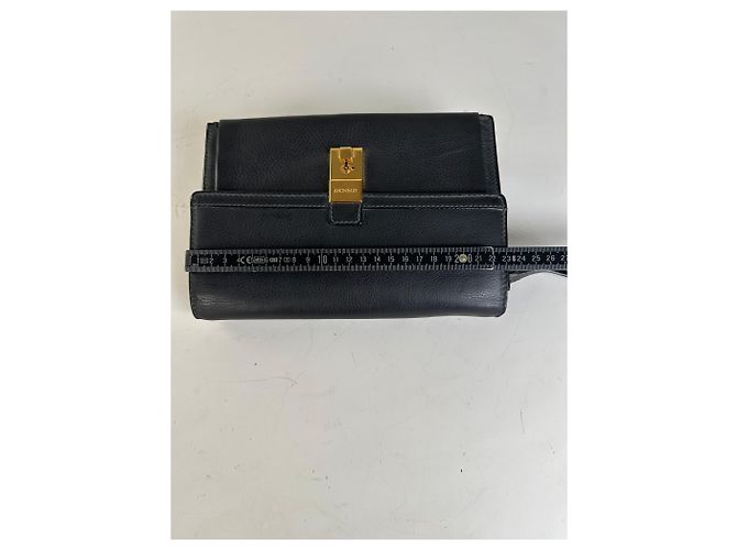 Vintage Givenchy Leder-Clutch Schwarz Gold - Ansicht 7