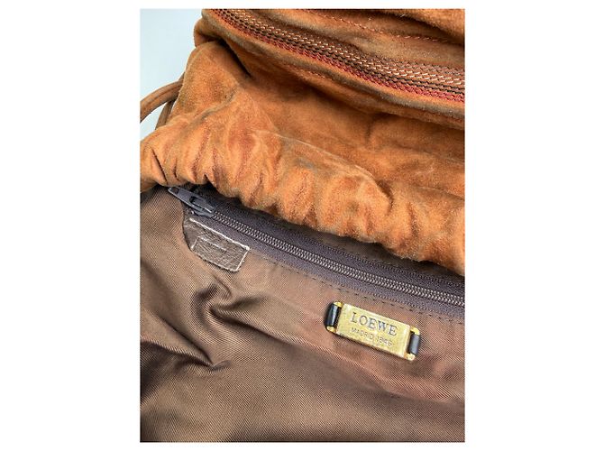 Vintage Loewe Beuteltasche aus Wildleder Rust Gold Rot - Ansicht 4
