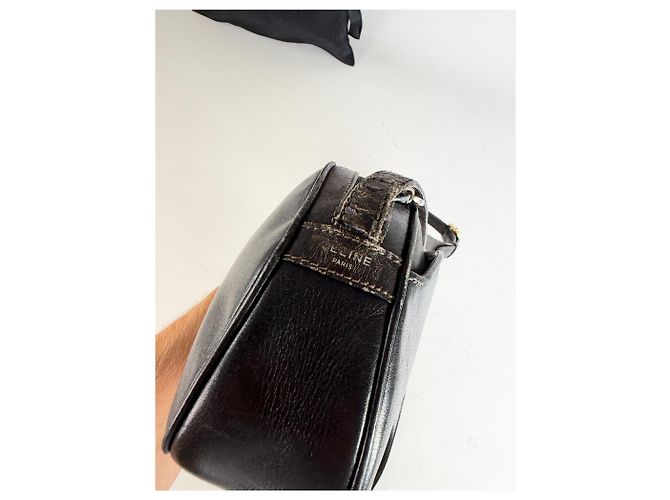 Triomphe Céline Vintage Celine Leder Crossbody Bag Black Schwarz - Ansicht 10