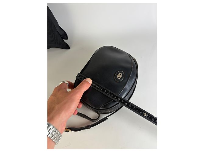 Triomphe Céline Vintage Celine Leder Crossbody Bag Black Schwarz - Ansicht 12