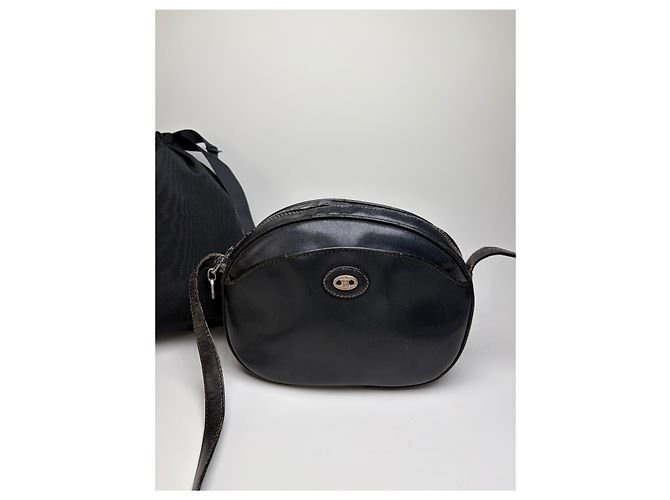 Triomphe Céline Vintage Celine Leder Crossbody Bag Black Schwarz - Ansicht 14