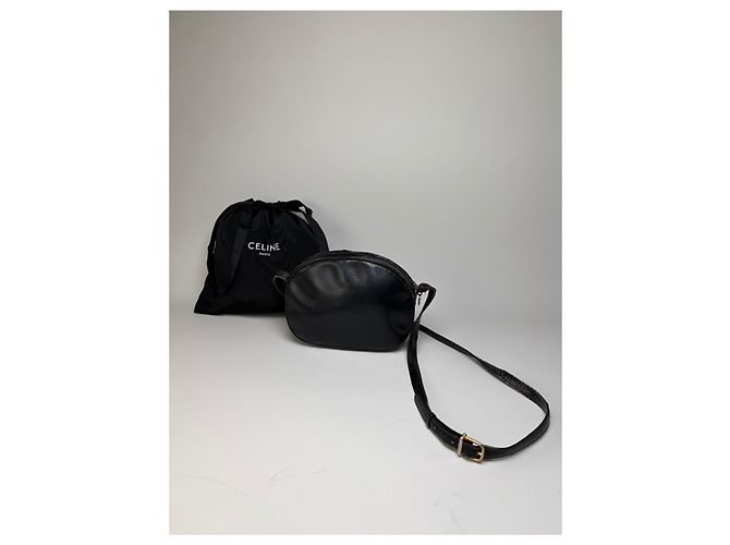 Triomphe Céline Vintage Celine Leder Crossbody Bag Black Schwarz - Ansicht 2