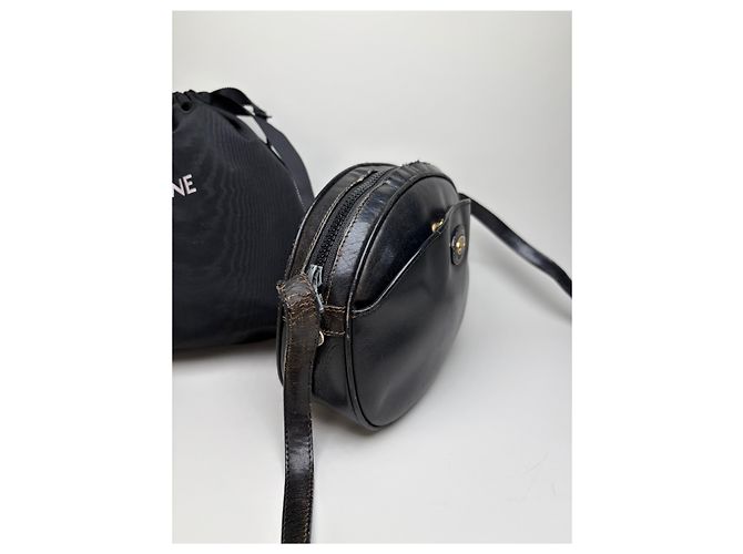 Triomphe Céline Vintage Celine Leder Crossbody Bag Black Schwarz - Ansicht 7