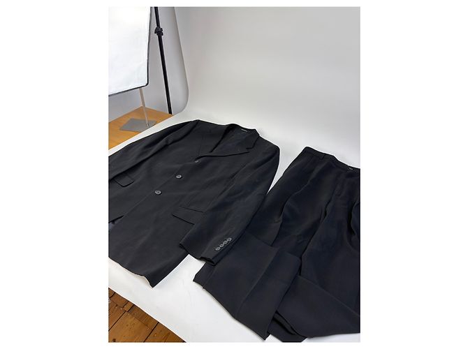 Medusa Abito Vintage Versace da Uomo in Misto Lana Nero XL - vista 2