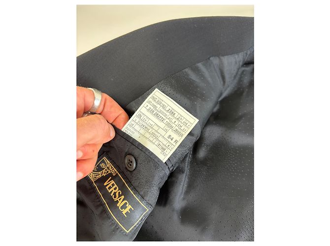 Medusa Abito Vintage Versace da Uomo in Misto Lana Nero XL - vista 6
