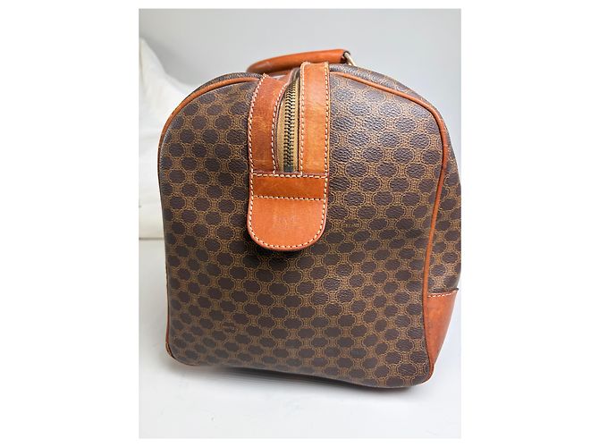 Céline Sac Duffle Vintage Celine Monogram Canvas Brown Tan Marron - vue 8