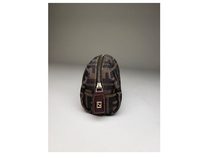Beauty case Vintage Fendi FF Logo Jacquard Brown Tan Marrone - vista 6