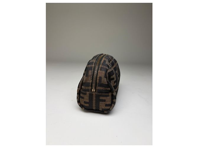 Beauty case Vintage Fendi FF Logo Jacquard Brown Tan Marrone - vista 8