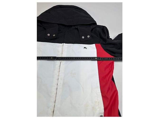 Giacca Vintage Burberry da uomo con logo e bottoni a pressione Nero Bianco Rosso L Preto - vista 12