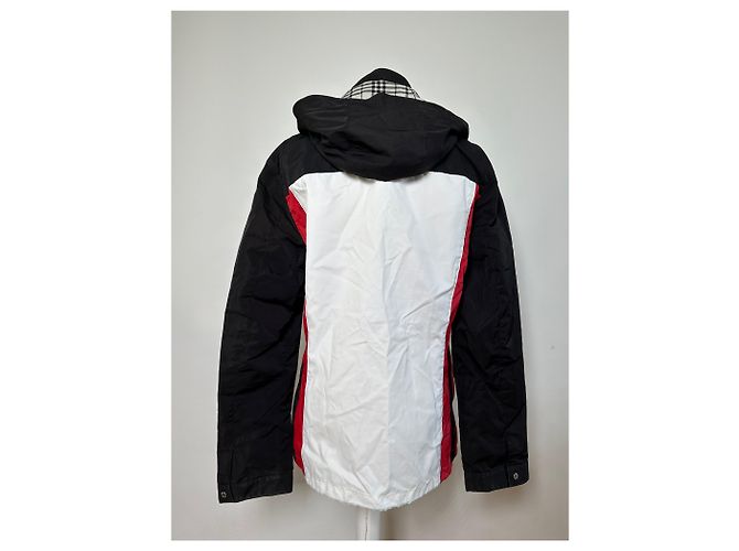 Giacca Vintage Burberry da uomo con logo e bottoni a pressione Nero Bianco Rosso L Preto - vista 15