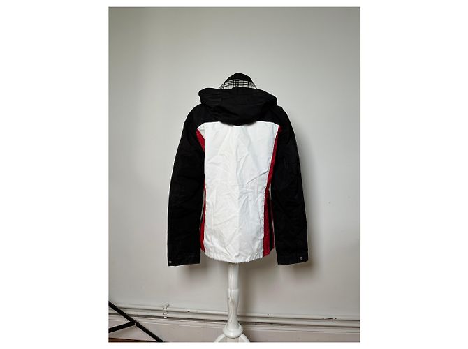 Giacca Vintage Burberry da uomo con logo e bottoni a pressione Nero Bianco Rosso L Preto - vista 3