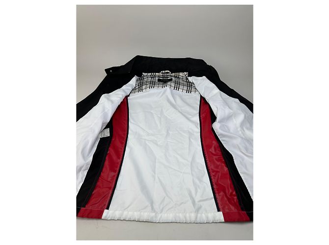 Giacca Vintage Burberry da uomo con logo e bottoni a pressione Nero Bianco Rosso L Preto - vista 4