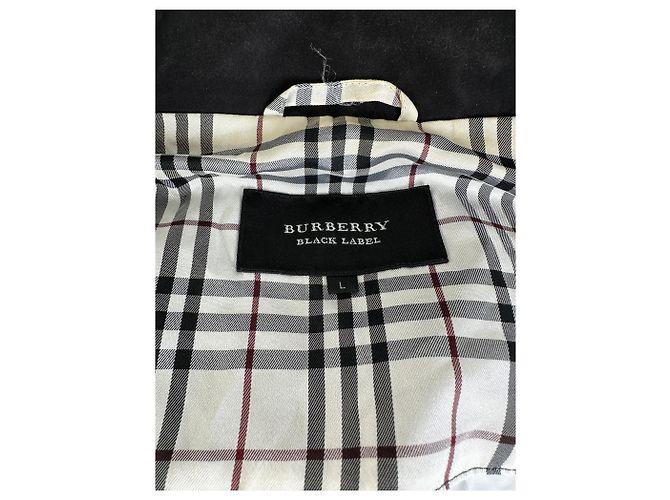 Giacca Vintage Burberry da uomo con logo e bottoni a pressione Nero Bianco Rosso L Preto - vista 5