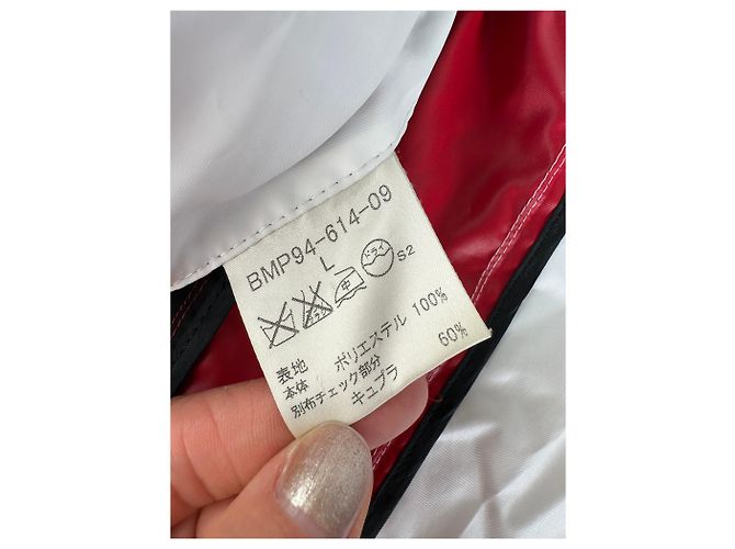 Giacca Vintage Burberry da uomo con logo e bottoni a pressione Nero Bianco Rosso L Preto - vista 7