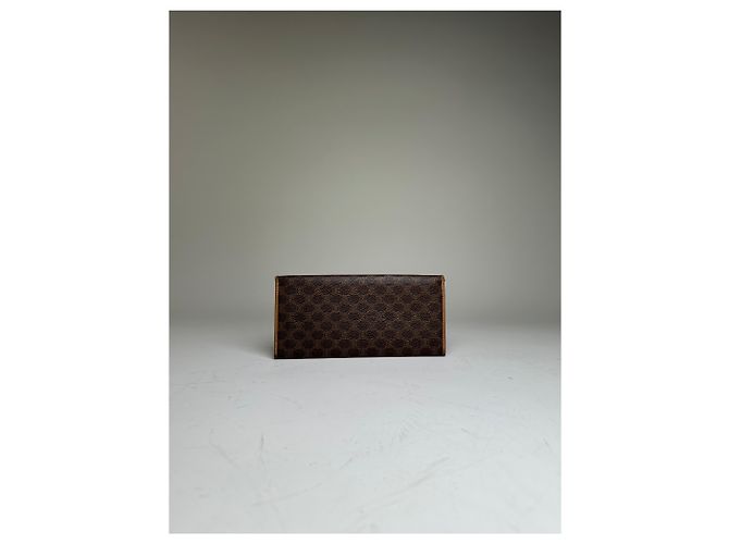 Céline Vintage Celine Logo Pattern Leather Wallet Brown Gold - view 10