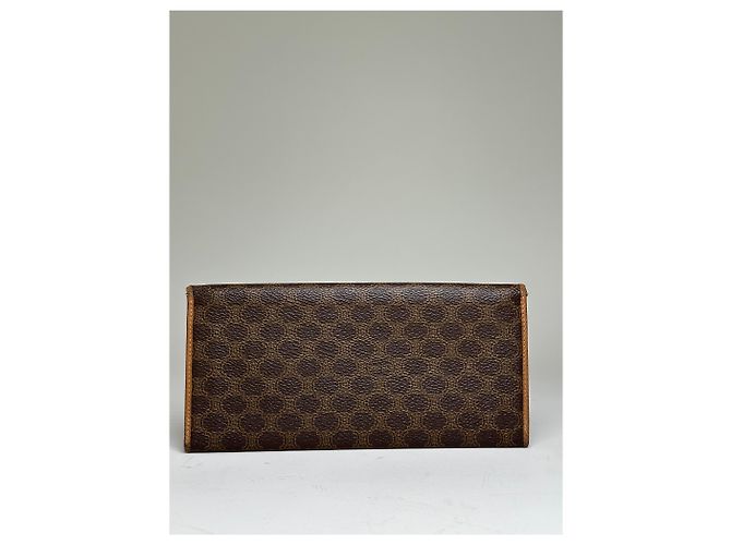 Céline Vintage Celine Logo Pattern Leather Wallet Brown Gold - view 2