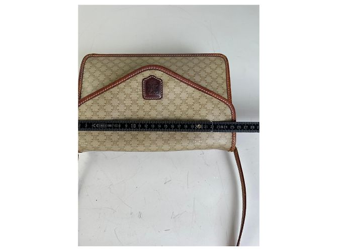 16 Céline Vintage Celine Monogram Canvas Schultertasche Beige Brown - Ansicht 11