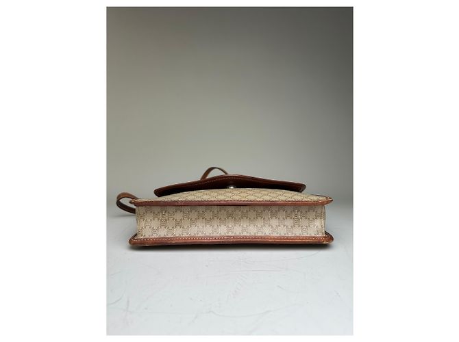 16 Céline Vintage Celine Monogram Canvas Schultertasche Beige Brown - Ansicht 13