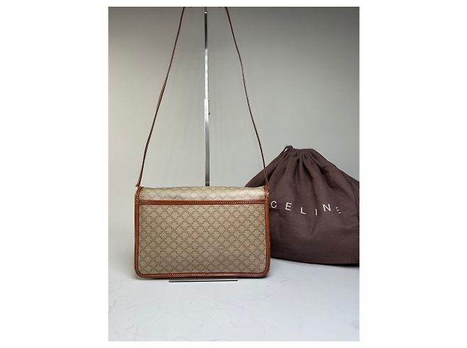 16 Céline Vintage Celine Monogram Canvas Schultertasche Beige Brown - Ansicht 2