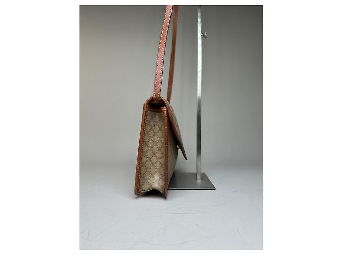 16 Céline Vintage Celine Monogram Canvas Schultertasche Beige Brown - Ansicht 4