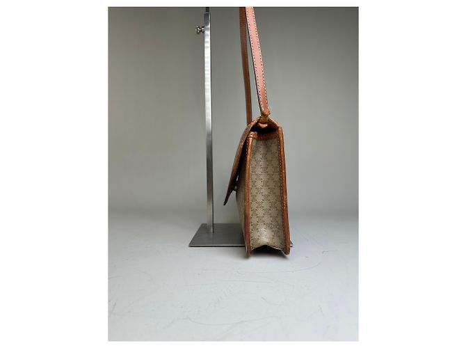 16 Céline Vintage Celine Monogram Canvas Schultertasche Beige Brown - Ansicht 6