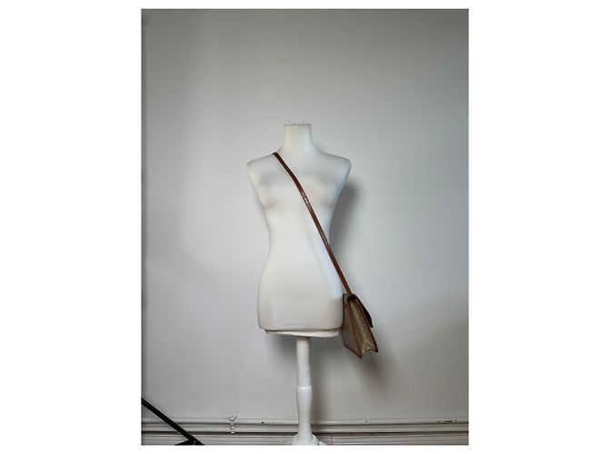 16 Céline Vintage Celine Monogram Canvas Schultertasche Beige Brown - Ansicht 9