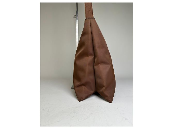 Vintage Givenchy Nylon Schultertasche Braun Olivgrün Gold - Ansicht 6