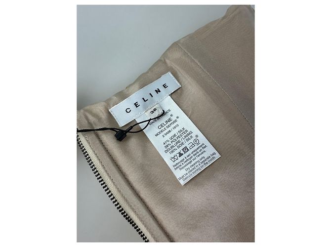 Céline Vintage Celine Kleid aus Seidensatin Gelb S - Ansicht 7