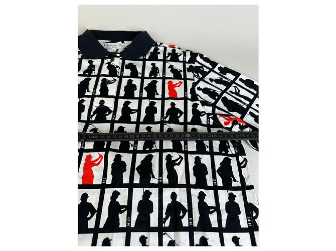Giacca Vintage Dior in cotone Nero Bianco Rosso L - vista 11