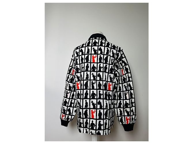 Giacca Vintage Dior in cotone Nero Bianco Rosso L - vista 14