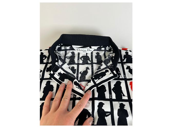 Giacca Vintage Dior in cotone Nero Bianco Rosso L - vista 5