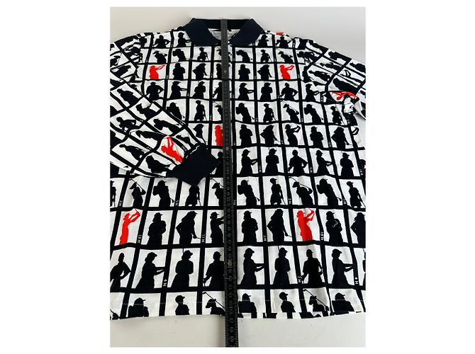Giacca Vintage Dior in cotone Nero Bianco Rosso L - vista 8