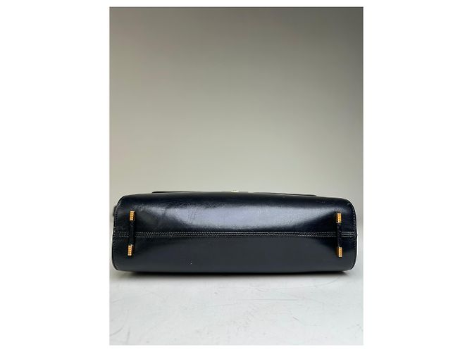 Bolsa de Ombro Vintage Givenchy em Couro Preta e Dourada Preto - vista 11