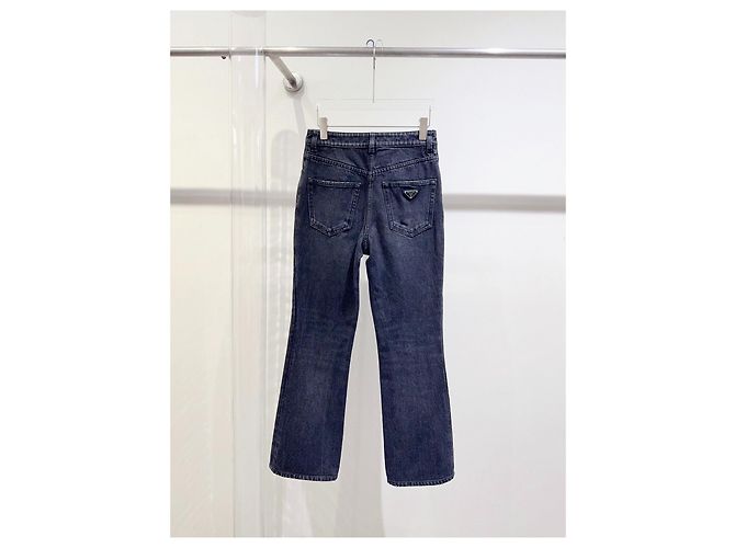 Vaqueros Prada de Denim con Parche Logo Triangular Multicolor - vista 4
