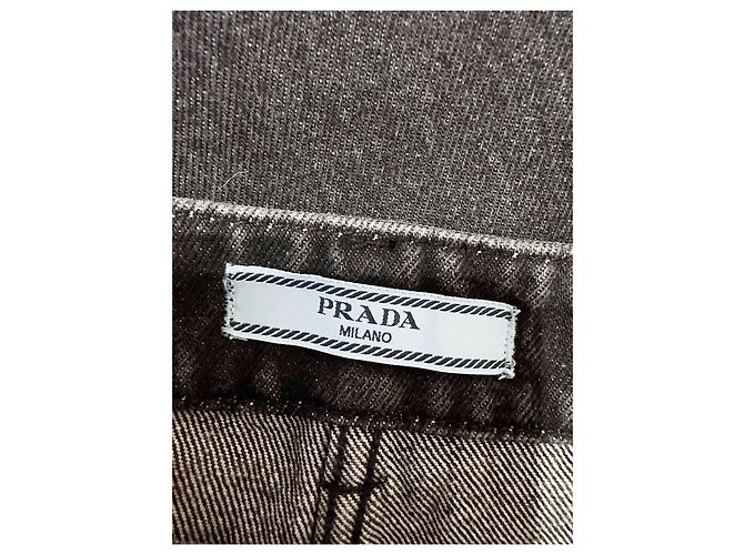 Vaqueros Prada de Denim con Parche Logo Triangular Multicolor - vista 5