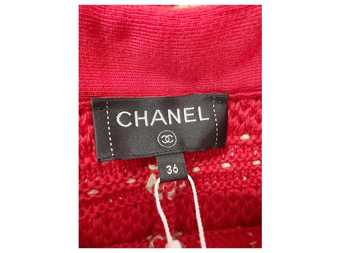 Falda Chanel Roja de Algodón de Talle Alto 36 Multicolor - vista 4