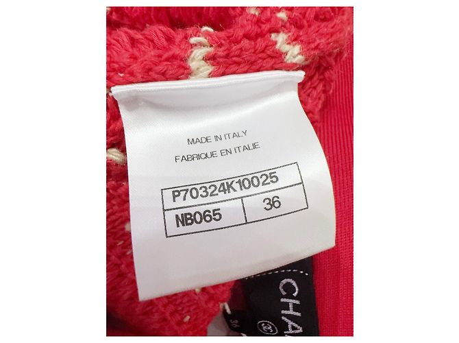 Falda Chanel Roja de Algodón de Talle Alto 36 Multicolor - vista 5