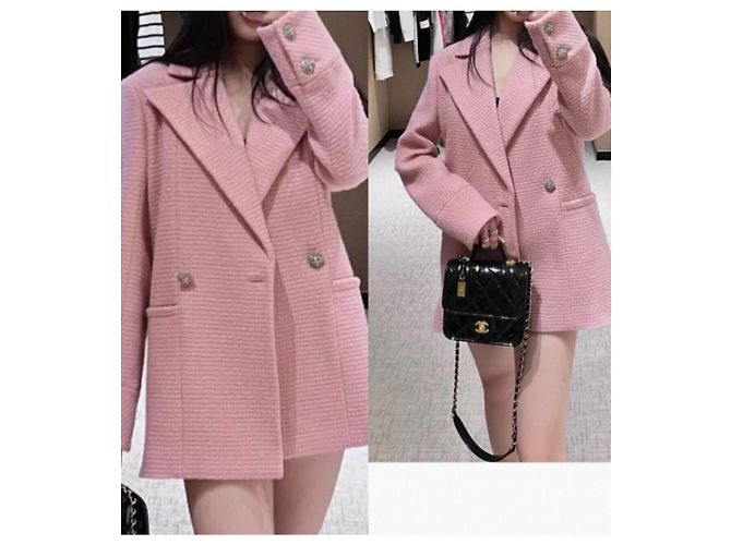Chanel Jacke aus rosa Tweed Größe 36 Mehrfarben - Ansicht 8
